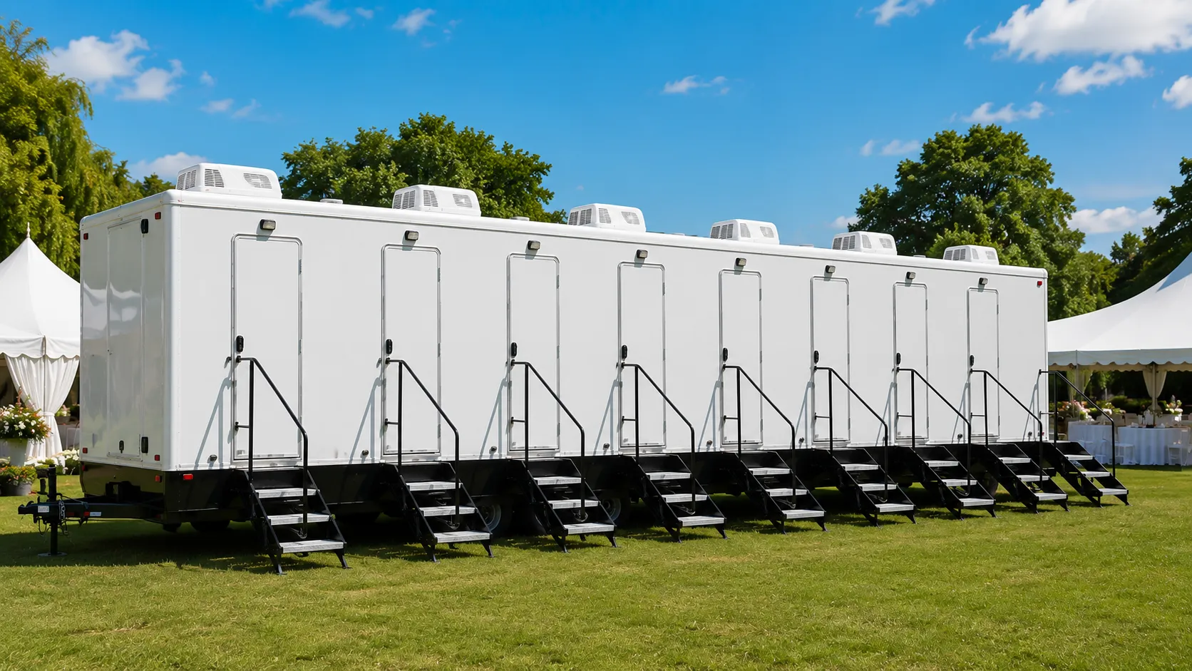 8 Stall Restroom Trailer in Worcester, MA